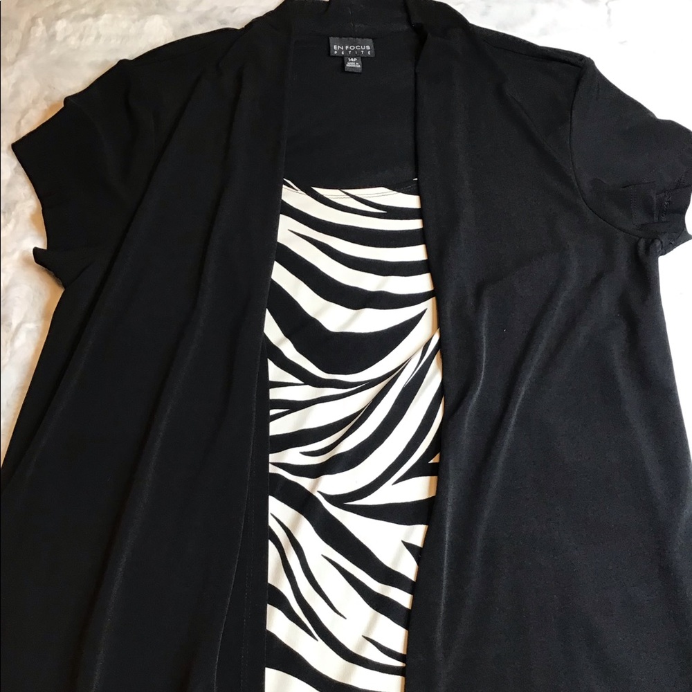 EN FOCUS PETITE DRESS - BLACK - Size 14P